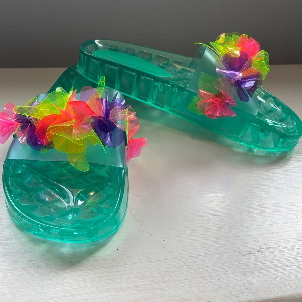 Betsey Johnson Colorful Floral Slide Sandals - Picture 3 of 7